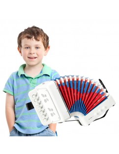 7-Key 2 Bass Kids Accordion Children's Mini Musical Instrument Easy to Learn Music White