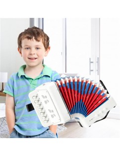 7-Key 2 Bass Kids Accordion Children's Mini Musical Instrument Easy to Learn Music White