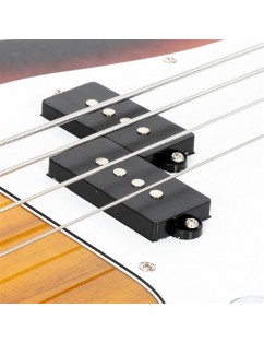 Glarry Fretless Electric Bass Guitar Full Size 4 String for experienced Bass Players Cord Wrench Tool Sunset Color