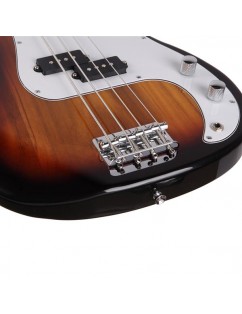 Exquisite Burning Fire Style Electric Bass Guitar Golden
