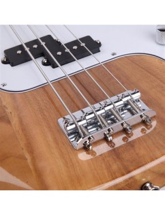 [US-W]Exquisite Burning Fire Style Electric Bass Guitar Burly Wood