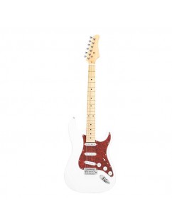 ST3 Stylish Pearl-shaped Pickguard Electric Guitar White & Red