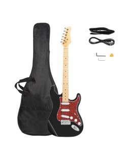 ST3 Stylish Pearl-shaped Pickguard Electric Guitar Black & Red