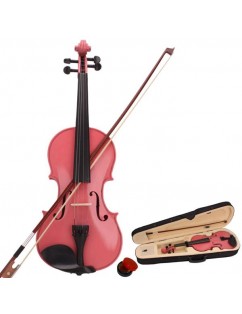 New 4/4 Acoustic Violin Case Bow Rosin Pink