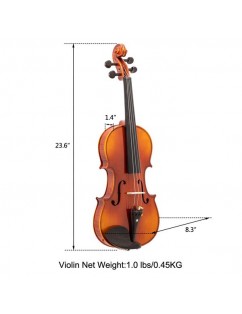 Glarry 4/4 Spruce Panel Violin Bright Natural Wood Back Panel Side Plate Rectangular Case Octagonal Prism Bow