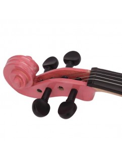 New 1/8 Acoustic Violin Case Bow Rosin Pink