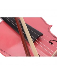 New 3/4 Acoustic Violin Case Bow Rosin Pink