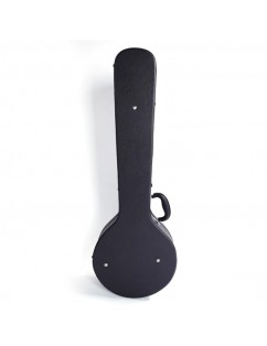 Glarry 5-String 6-String Microgroove Pattern Leather Wood Banjos Case Black