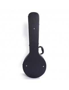 Glarry 4-String Microgroove Pattern Leather Wood Banjos Case Black