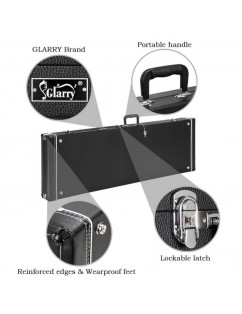 Glarry High Grade Electric Guitar Square Hard Case Flat Black